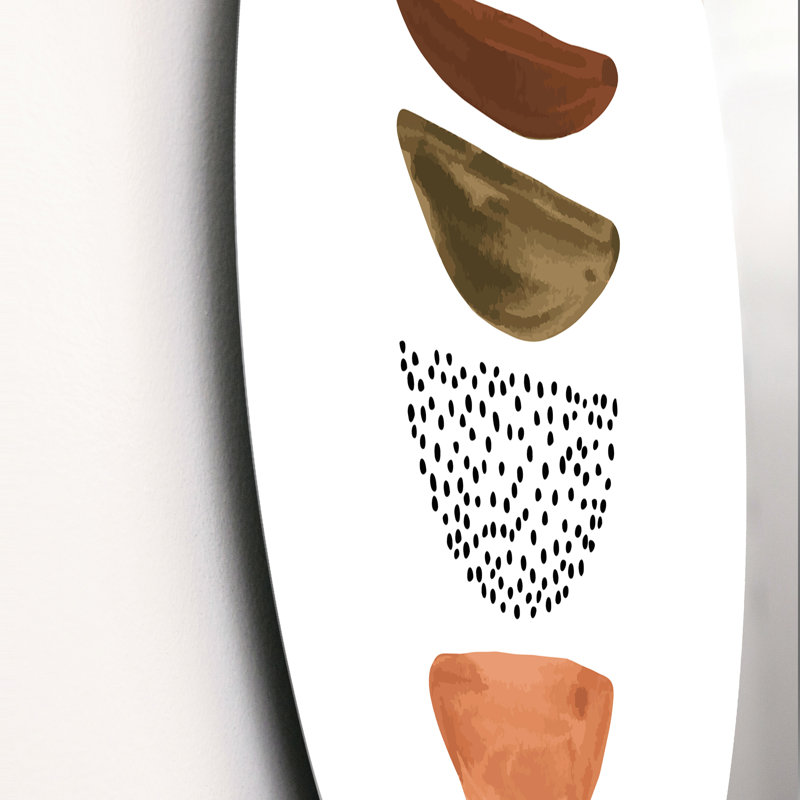 «Four Half Moon Geometrics» - art mural moderne en métal, H 11 po x l 11 po x P 1 po