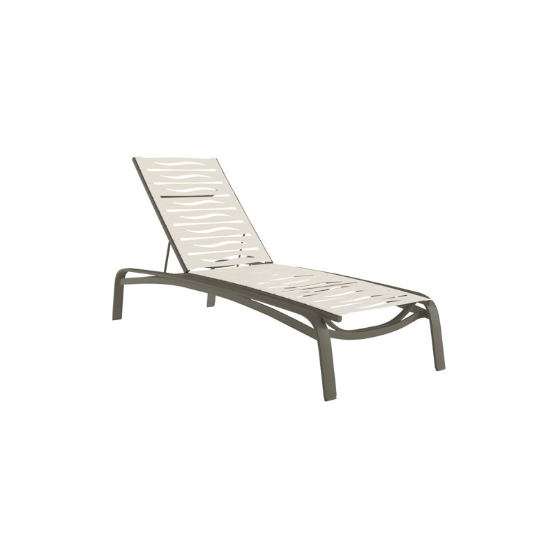 Laguna Beach EZ Span™ Outdoor Rust-Resistant Metal Chaise Lounge, Parchment, Mocha