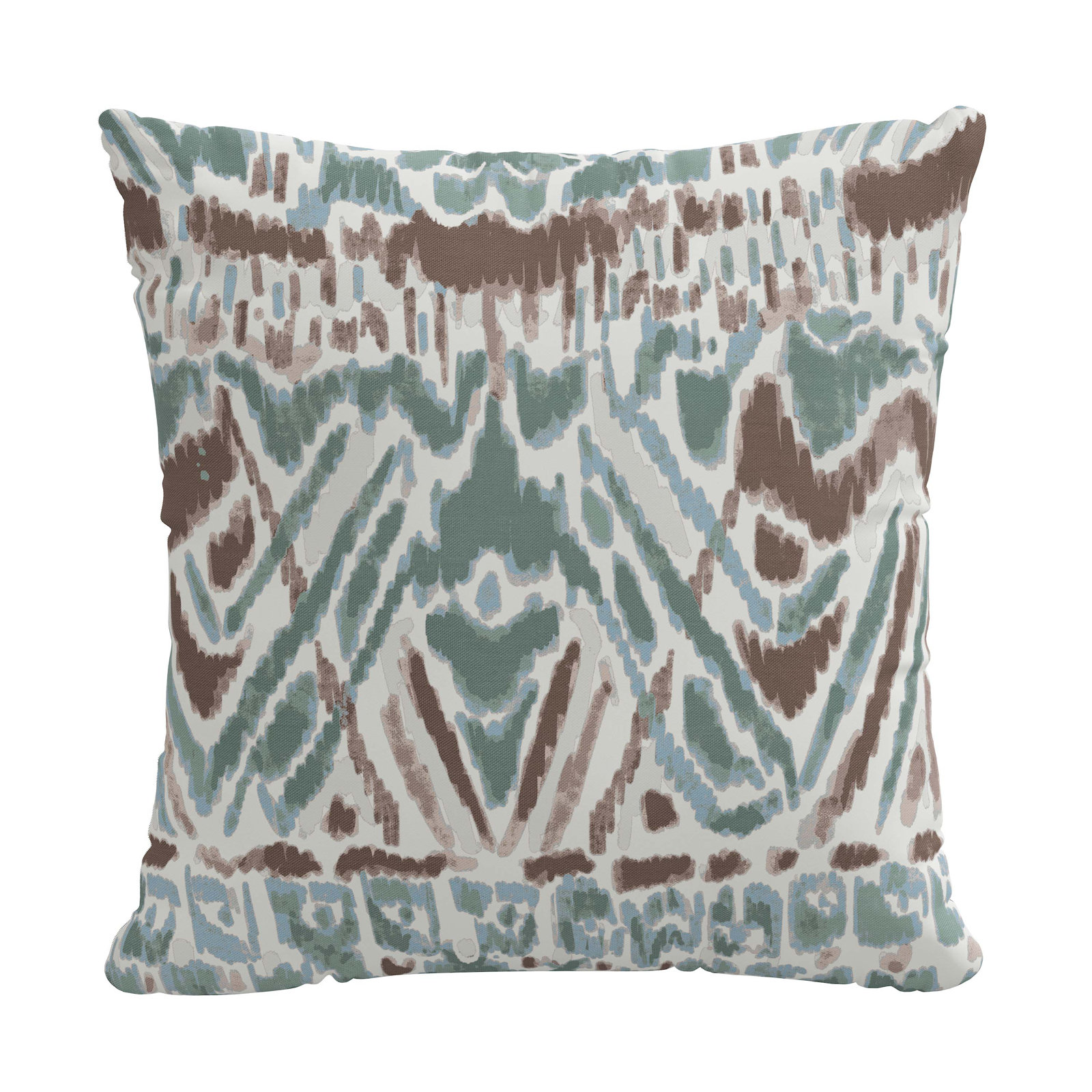 Ikat Cotton Throw Pillow, 18" x 18", Pillow Cover Only - No Insert