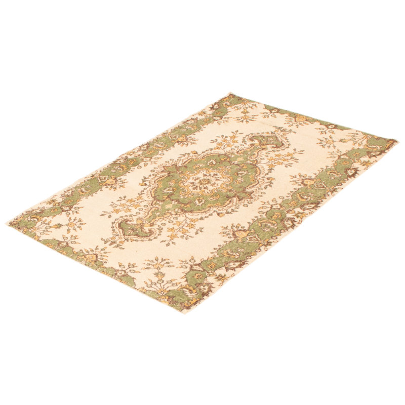 Tapis crème rétro Vincente 3 pi 11 po x 6 pi 1 po