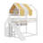 Full Size House Bed With Canopy, Slide & Built-In Bookshelves-839331193