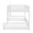 Full XL Over Queen Floor Bunk Bed Frame With Ladder And Safety Guardrails-601248666
