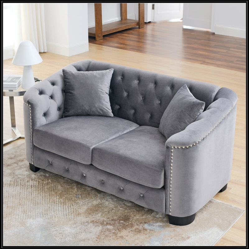 Canapé Chesterfield 59 po, Gris