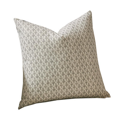 One Floral Pillow Covers 18x18 Pillow Cover Block Print Couch Pillows For Living Room Decorative Neutral In Beige