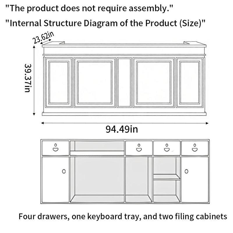 Bureau d'accueil minimaliste et moderne - utilisation polyvalente pratique pour les salons de café et les bureaux, Walnut