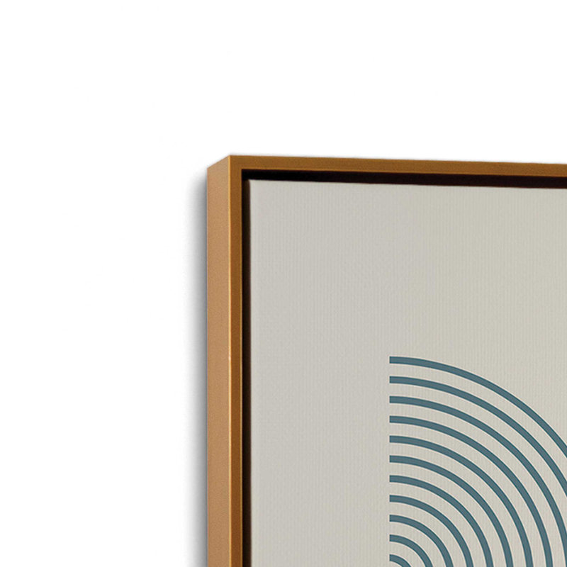 Affiche de composition Bauhaus, Beige / bleu orage, Cadre flottant or poli, H 18,75 po x l 12,75 po