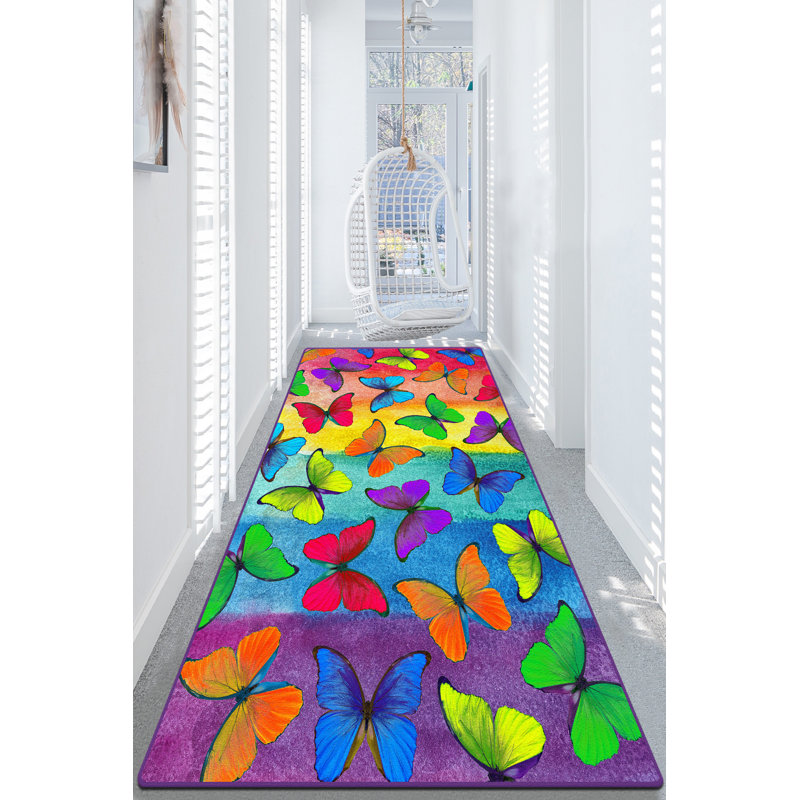 Luxurious Hall Carpet, 3.3 x 4.9 Feet, 100% Polyester, 0.4 in Pile Height | Antibacterial, Non-Slip Underside, Machine Washable | Perfect for Entryways & Living Rooms, Durable & Easy to Maintain