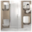 Porte de douche pivotante 32 po x 72 po avec verre trempé de 6 mm, demi-cadre en aluminium chromé, film antidéflagrant pour la séparation de la salle de bain à sec ou à sec