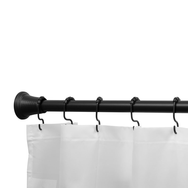 Codas 72'' Straight Shower Curtain Rod, Matte Black