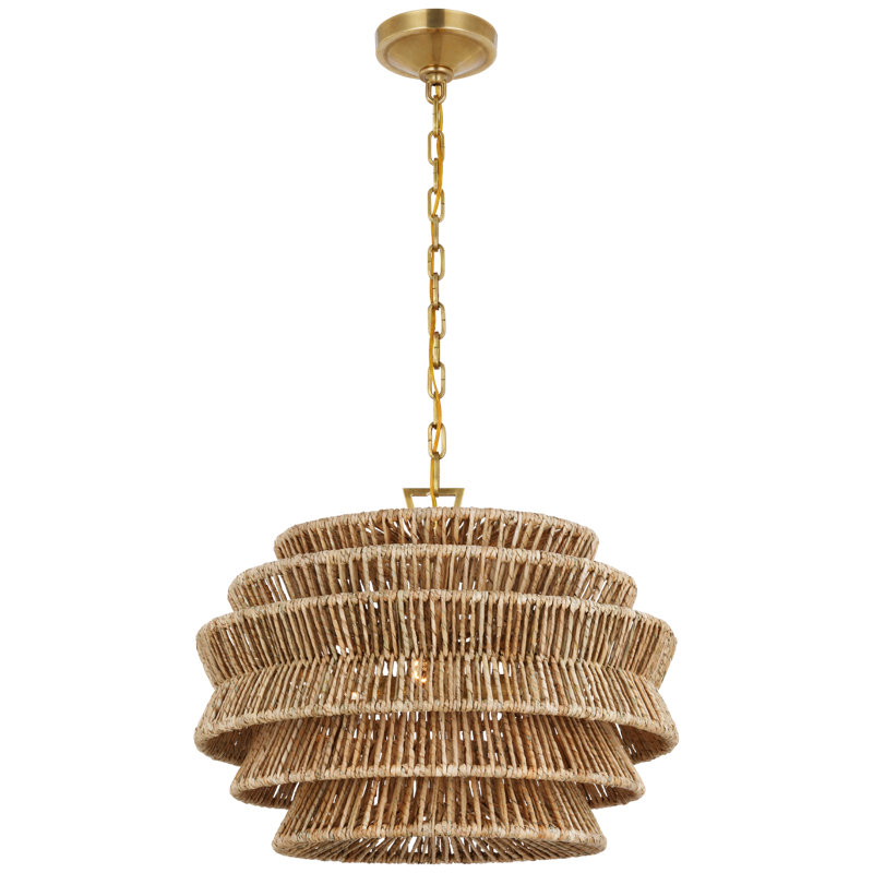 Antigua 3 - Light Chandelier, Antique-Burnished Brass, 17" H x 22" W x 22" D