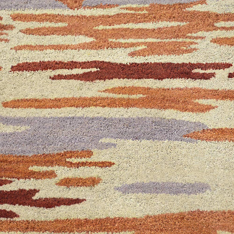 Osawatomie Hand Tufted Wool Eco-Friendly Area Rugs - Rectangle, Multicolor, Abstract Modern Design, High Pile Thick Handmade Anti Skid Area Rugs for Living Room, Bed Room