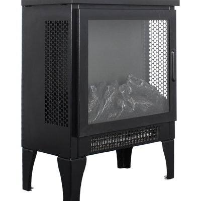 15 Inch Freestanding Fireplace Stove, 3D Flame Effect, 1400W/700W Heat, 5000 /H, , 400 Sq. Ft. 50000 Hrs Led, Removable Foot, Black Electric Flame, Heat Options, Safe, Hours Finish