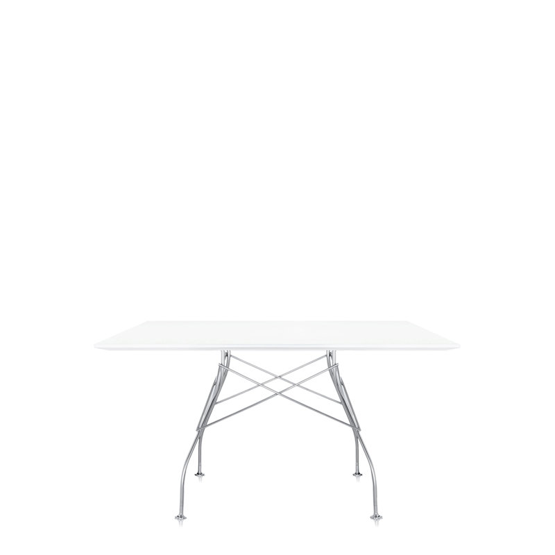 Table carrée, Polyester blanc