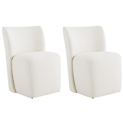 Madie Upholstered Dining Chair with Casters ( Set of 2) by Birch Lane