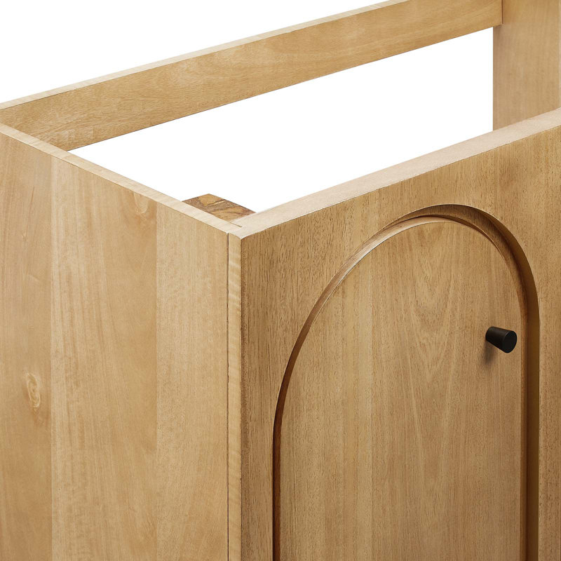 Natural Oak Double Arched Door Freestanding Bathroom Vanity