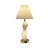3D Printed LED Table Lamp with Luminous Base, Modern Pleated Fabric Shade Desk Lamp, USB Rechargeable Bedside Lamp for Bedroom, Living Room, Entryway