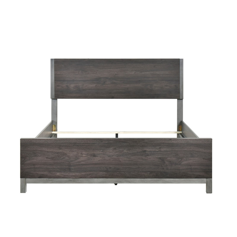 Cadre de lit Mid-Century moderne pour chambre à coucher, Full / Double, Brown Mix