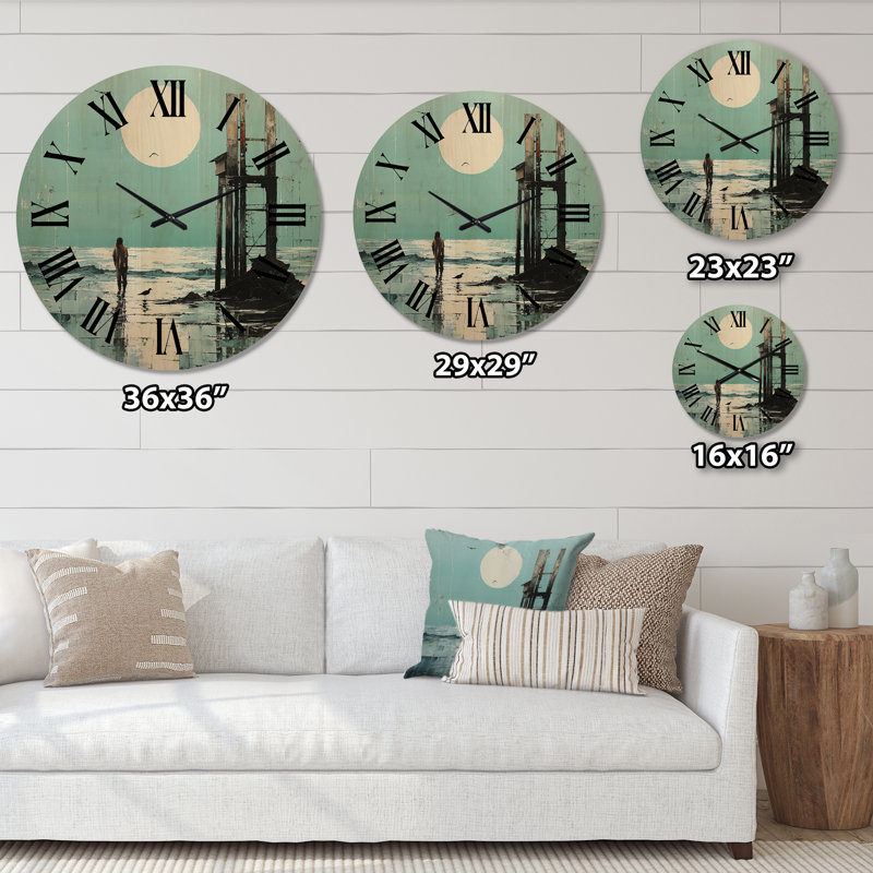 Horloge murale en bois massif Sliger, Grand