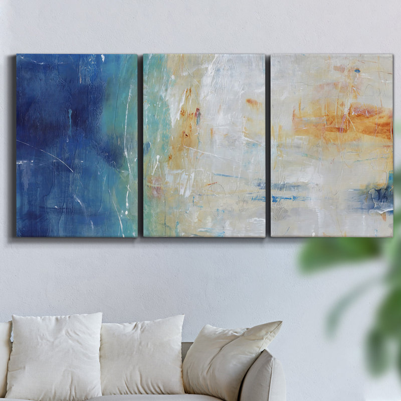 Gros plan sur marguerite II, reproduction sur toile 3 pièces, H 60 po x l 120 po x P 2 po