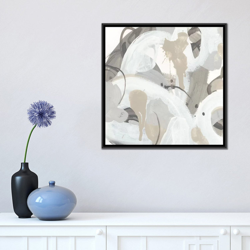 « oscillant ii », reproduction sur toile, H 18 po x l 18 po x P 1,5 po, Toile avec cadre noir, Pas de tapis