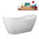 67" Streamline Soaking Freestanding Tub and Tray With Internal Drain