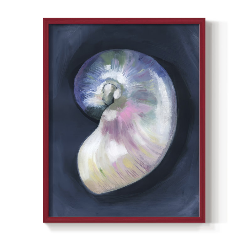 Impression encadrée "Lost Shell II" - bois massif, H 21 po x l 17 po, Rouge