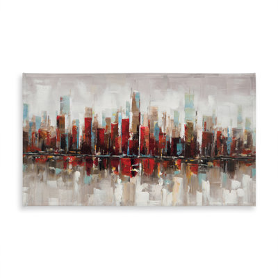 Blue Building Tablecloth | Abstract Colorful Skyscrapers Decor