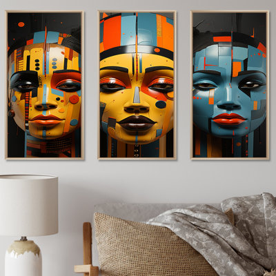 Minimalisme, tribus d'Afrique, femmes, art mural
