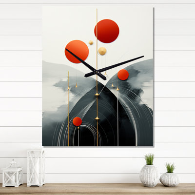 Horloge murale surdimensionnée de la lune rouge
