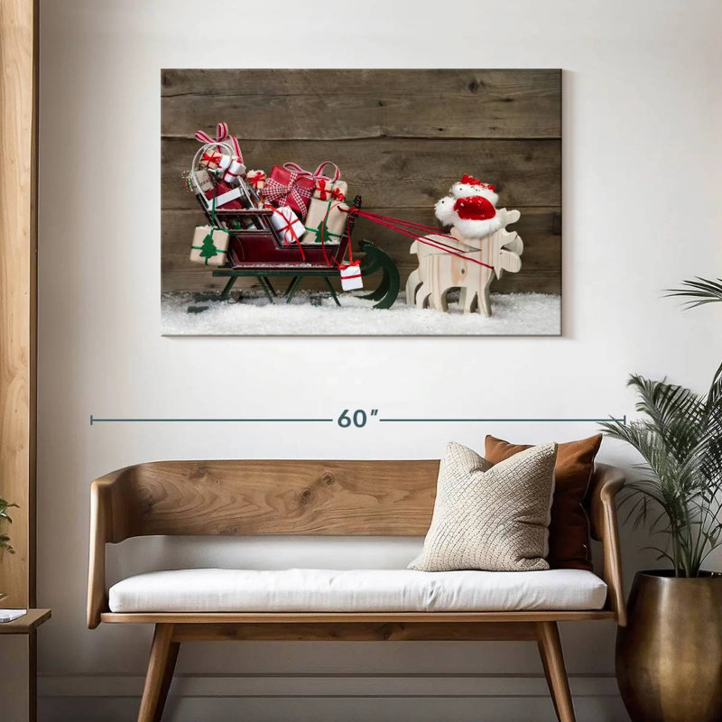 Père Noël en traîneau, H 30 po x l 45 po