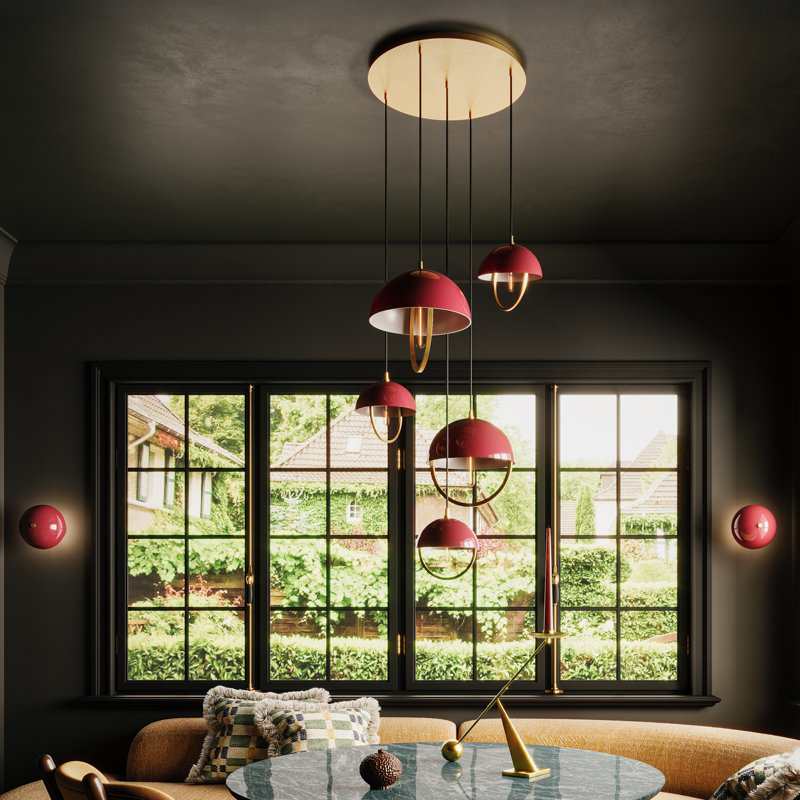 Mavisten Edition Copernica 1 - Light LED Pendant, Oxblood Painted, Lacquer Burnish Brass
