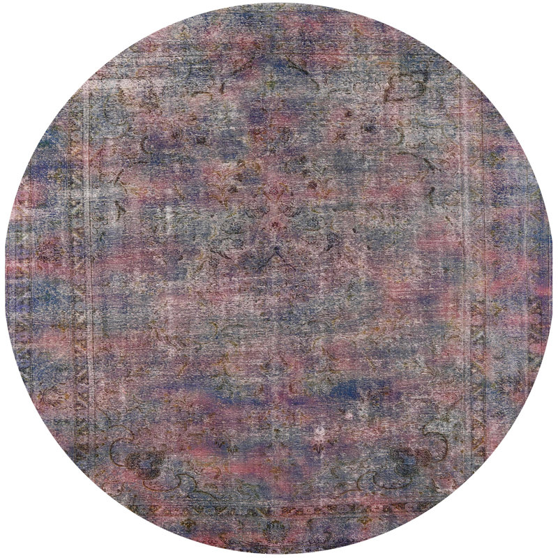 Tapis 100% Mid-Century moderne lavable à la machine 2275, Rond 5 pi