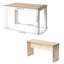 Ensemble de table de salle à manger en bois pour 4 personnes avec 2 bancs-1446748686-1446748675-1446748674