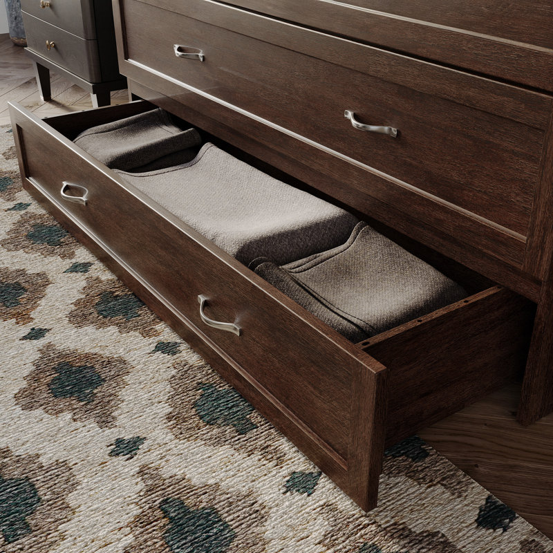 Commode escamotable Andriena avec matelas de 15 cm, rangement et chargeur intégré, Lit double, Ambre brûlé foncé