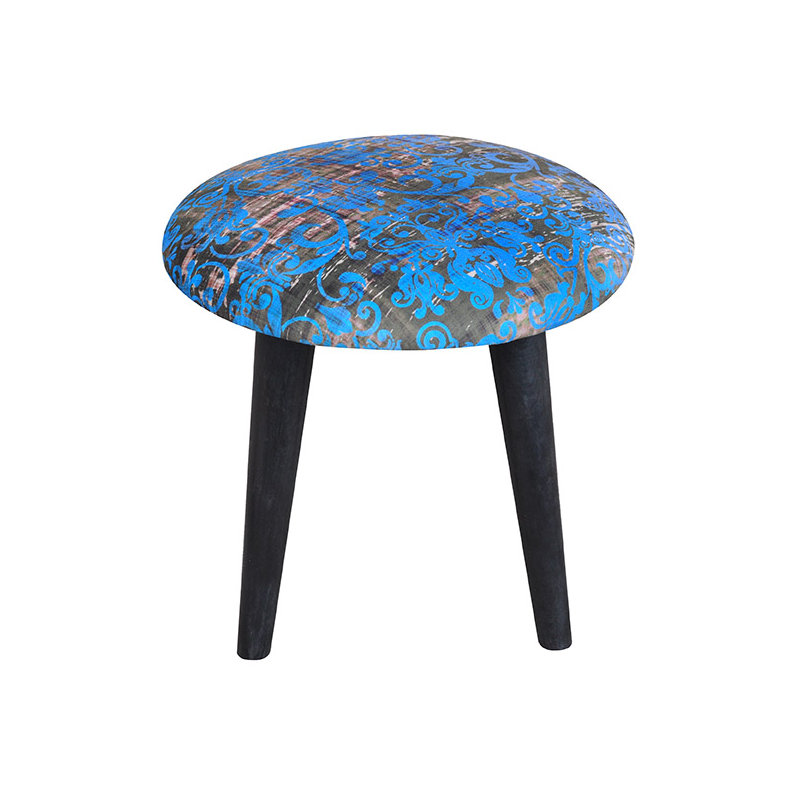 Manufactured Wood Accent Stool, Turquoise