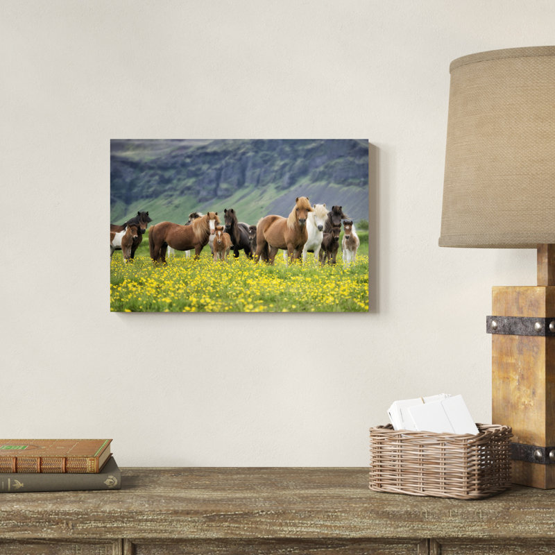 Chevaux Islandais VII, H 12 po x l 18 po x P 1 po