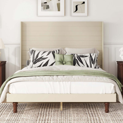 Stylish High Headboard Platform Bed
