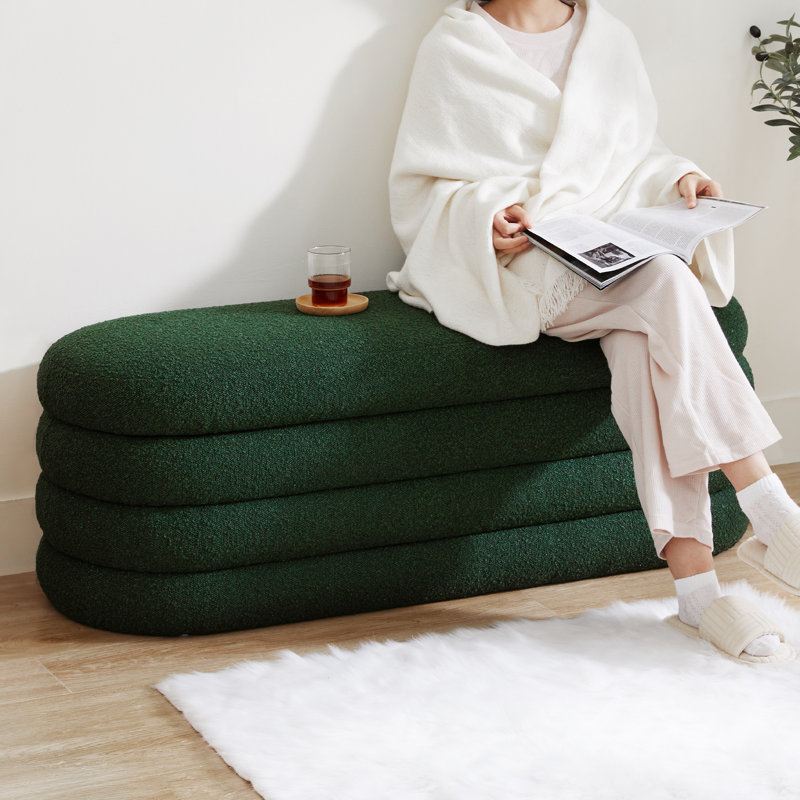 Rilie Upholstered Ottoman, Green