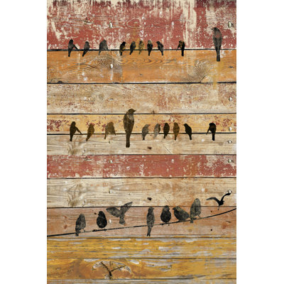 Birds On Wood II by Irena Orlov - Wrapped Canvas Painting
