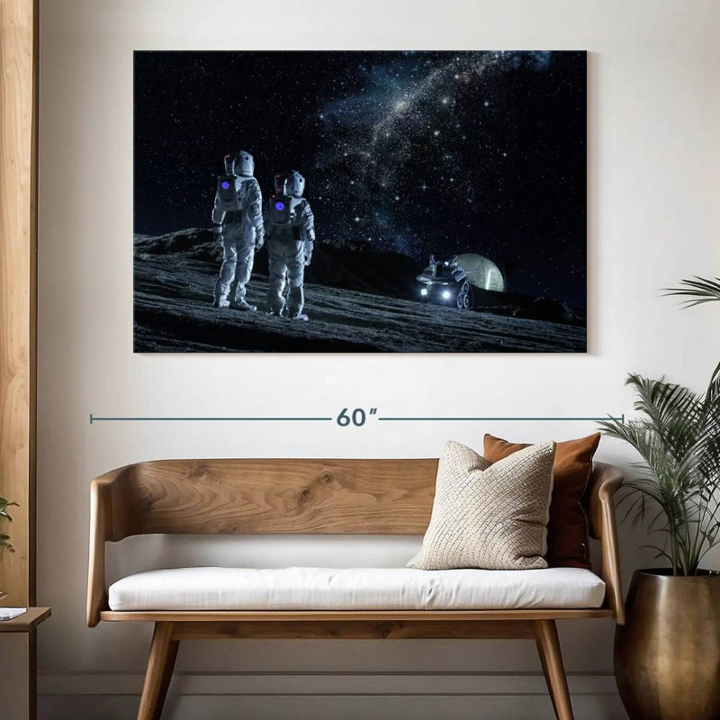 Oberle Lunar Base Astronauts, 34" H x 51" W