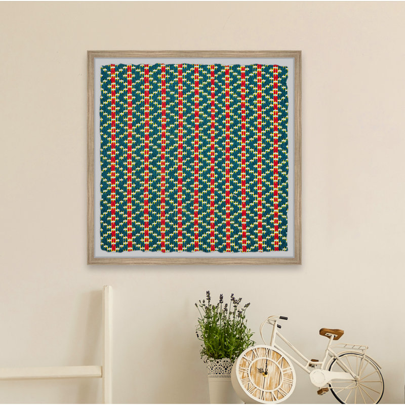 Blue And Red Patterns - Single Picture Frame Print, 81cm H x 81cm W x 3.81cm D