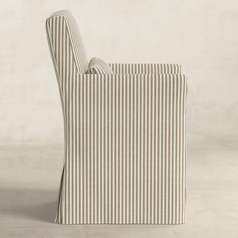 Lindy Dining Chair- Slipcover Only, Burlap Striped