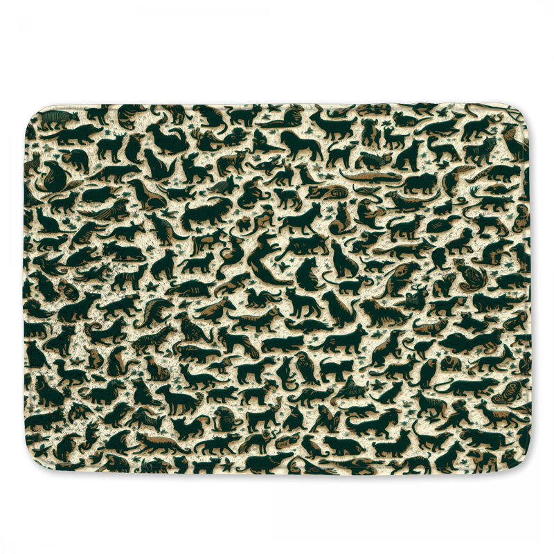 Tapis de bain Animal Silhouettes Collage, L 34 po x L 21 po