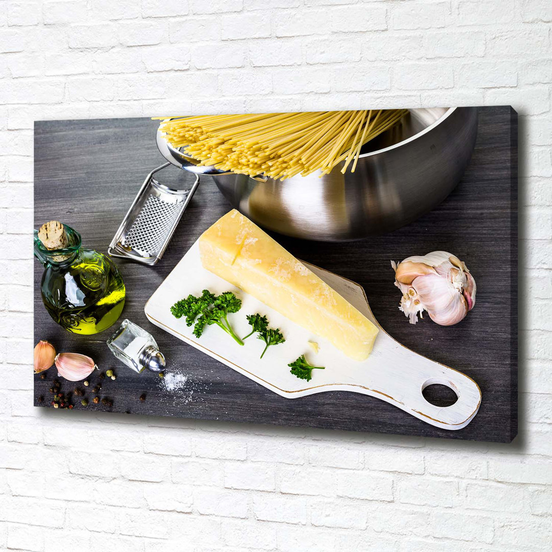 Pasta With Garlic - Wrapped Canvas Print