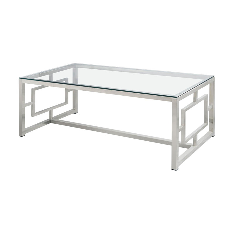 Glass Top Coffee Table, Silver