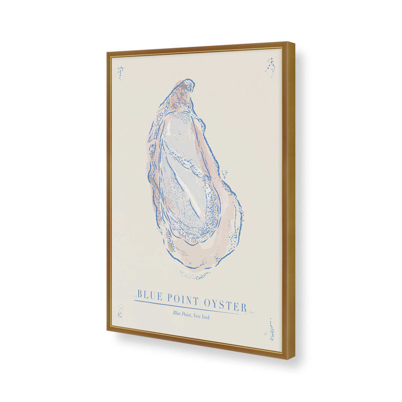 «Oyster Blue» par Garima Dhawan, reproduction d'art sur toile, H 24 po x l 18 po, Doré