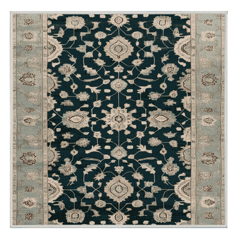 Tapis beige surteint lavable à la machine, Carré 7 pi