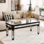 Table basse argentée avec miroir-2088615291