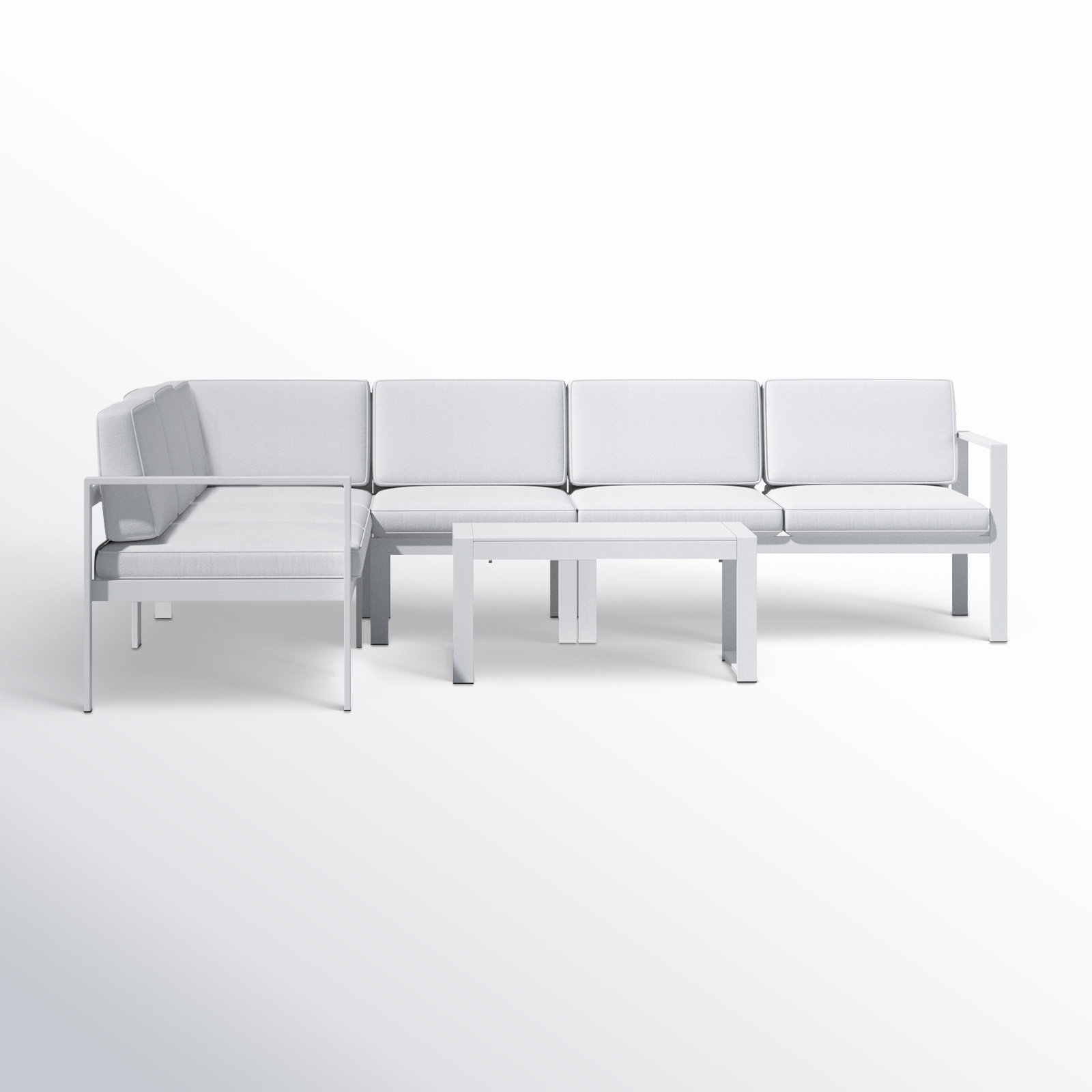 Karen Sectional Seating Group with Cushions, White