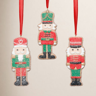 Assorted Cookie Christmas Ornaments, 6 Hanging Pieces (2 Sets of 3)